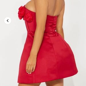 Fashion Nova Red Strapless Dress